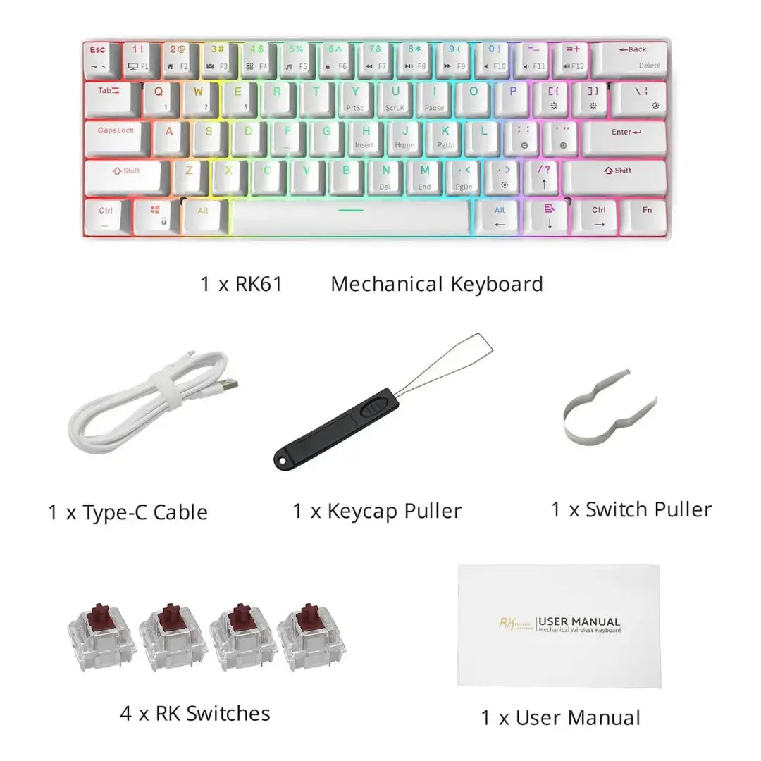 Teclado Mecánico Royal Kludge RK61 Inalámbrico Tri-Mode 2024
